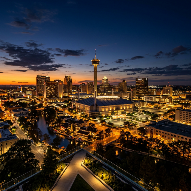 San Antonio Skyline at Dusk